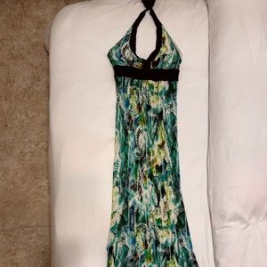 Tropical Halter Maxi Dress